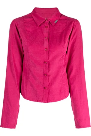 Izzue Logo-plaque pointed-collar long-sleeve shirt