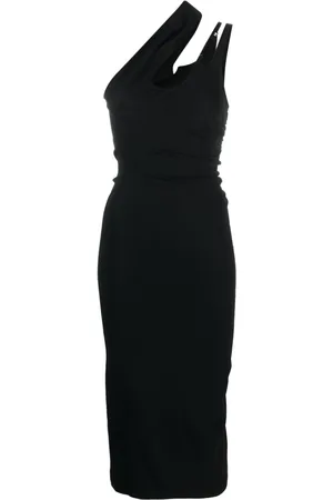 MUGLER Asymmetric midi dress