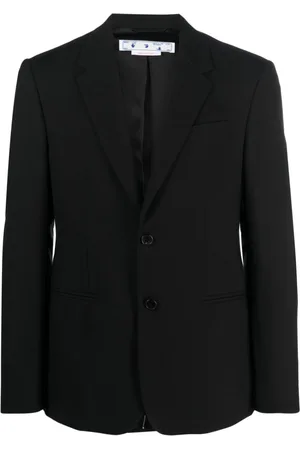 OFF-WHITE Slogan-print virgin wool blazer