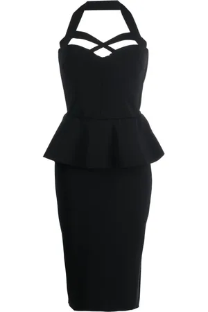 CHIARA BONI Ruffled halterneck midi dress