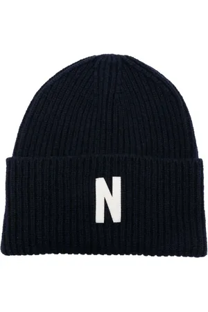 Norse projects Logo-embroidered wool beanie