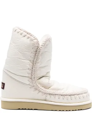 Mou Eskimo 18 crochet-trim metallic-leather boots