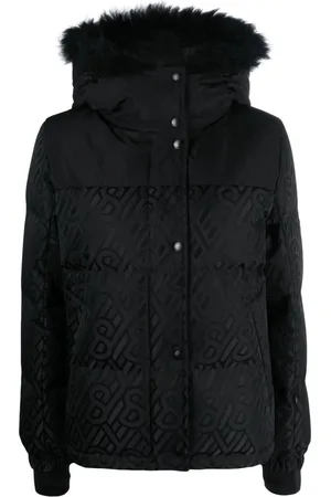 YVES SALOMON Monogram-pattern hooded down jacket
