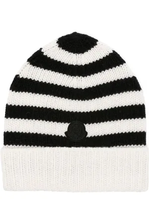 Moncler Logo-patch striped virgin wool beanie