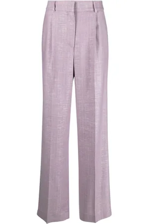 Msgm Shiny Pinstriped wide-leg trousers