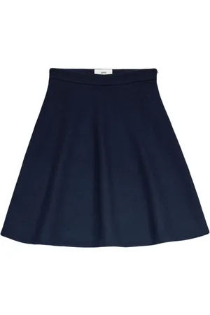 Ami Viring-wool blend A-line skirt
