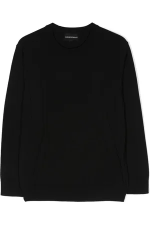Emporio Armani Logo-jacquard fine-knit jumper