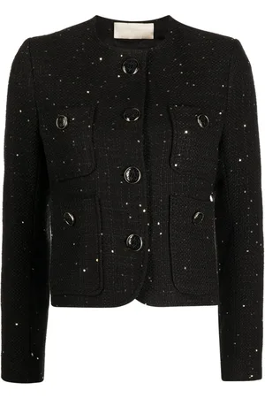 Elie saab Metallic-threading tweed jacket