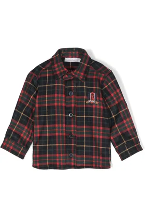 PATACHOU Logo-patch checked shirt