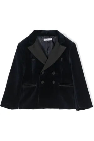 PATACHOU Satin-lapels velvet double-breasted blazer