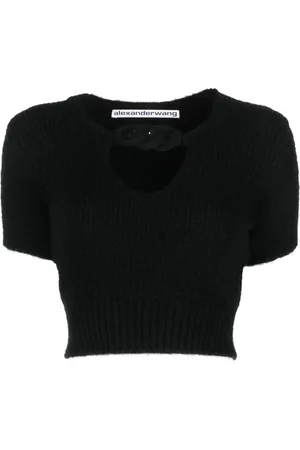 Alexander Wang Chain-detail cropped knitted top