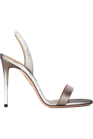 Aquazzura So Nude 105mm snakeskin-effect sandals