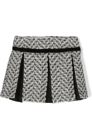 PATACHOU Two-tone pleated tweed skirt