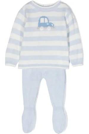 PATACHOU Intarsia-knit striped trouser set