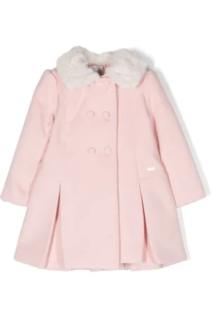 PATACHOU Double-breasted faux-fur collar coat