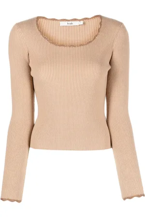 B+AB Scallop-edge ribbed-knit jumper