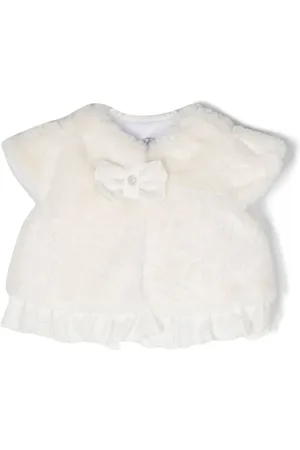 PATACHOU Bow-detail faux-fur jacket