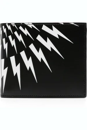 Neil Barrett Thunderbolt-print bi-fold leather wallet