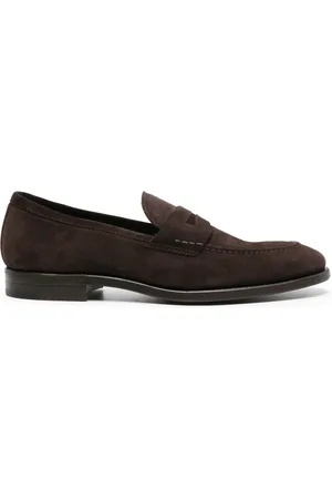 HENDERSON BARACCO Almond-toe suede loafers