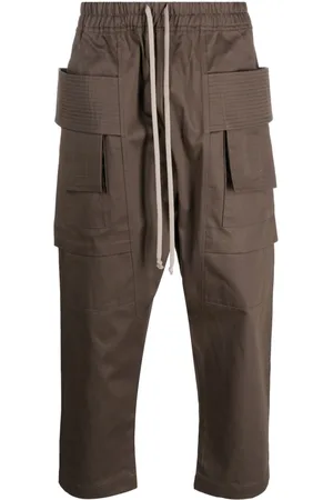Rick Owens Cropped-leg cotton cargo trousers