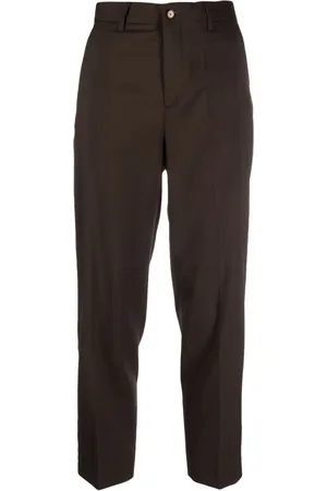 BRIGLIA Pressed-crease virgin wool blend tapered trousers