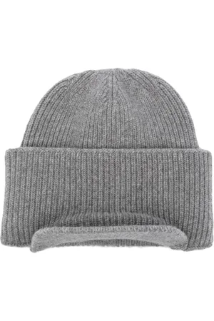 LANEUS Flat-peak virgin wool beanie