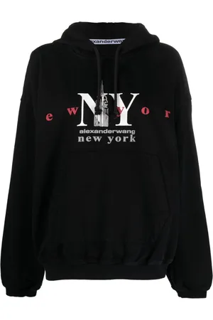 Alexander Wang Logo-print cotton-blend hoodie