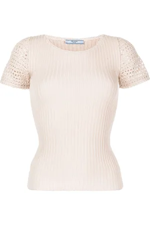 Prada Crochet-detailed knit top