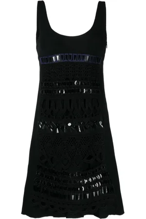 Prada Crochet-panelled sleeveless dress