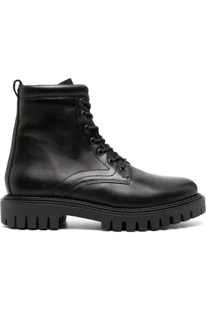 Tommy Hilfiger Logo-embossed leather boots