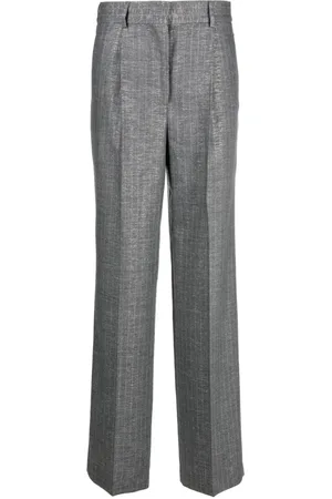Msgm Shiny Pinstriped wide-leg trousers