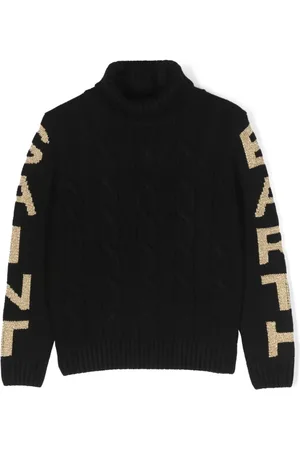 MC2 SAINT BARTH Logo-intarsia cable-knit jumper