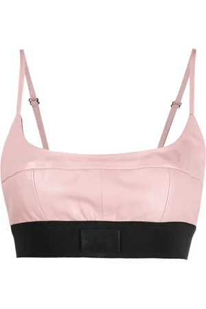 The Mannei Catalina logo-patch leather top