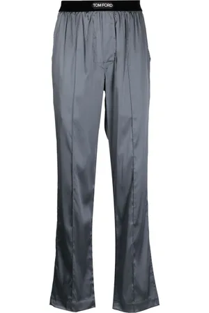 Tom Ford Logo-waistband satin-finish trousers