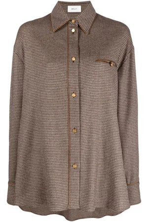 Bally Long-sleeve dogtooth-pattern shirt