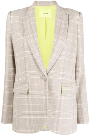 Twin-Set Plaid-check single-breasted blazer