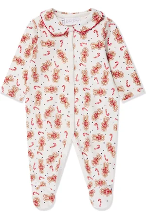 Rachel Riley Gingerbread-print cotton babygrow