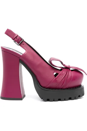 Moschino 130mm leather slingback pumps