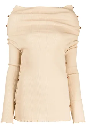 Baserange Tav button-up ribbed-knit jumper