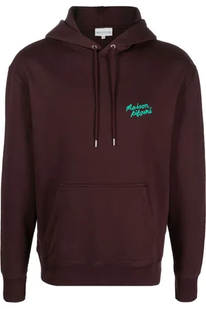 Maison Kitsuné Logo-embroidered cotton hoodie