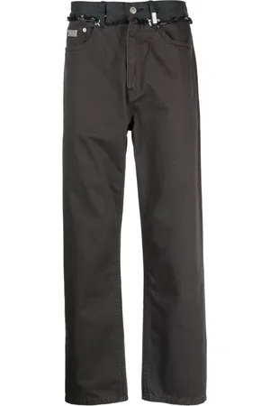 Izzue Frayed low-rise straight-leg trousers