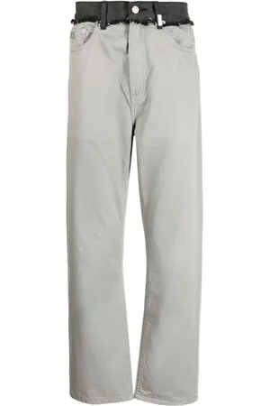 Izzue Frayed low-rise straight-leg trousers