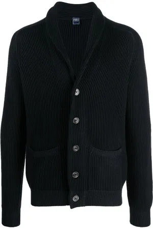 FEDELI Ribbed-knit merino-wool cardigan