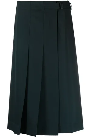 LEMAIRE Pleated wool wrap skirt