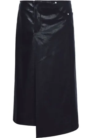 Proenza Schouler Asymmetric A-line leather skirt