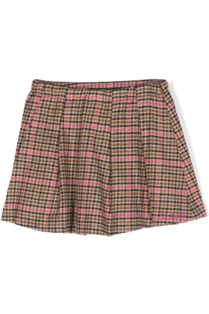 MC2 SAINT BARTH Dogtooth-pattern pleated miniskirt