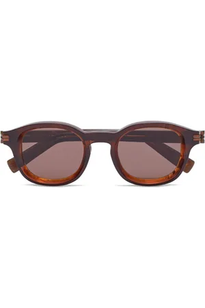 Ermenegildo Zegna Marbled-pattern round-frame sunglasses