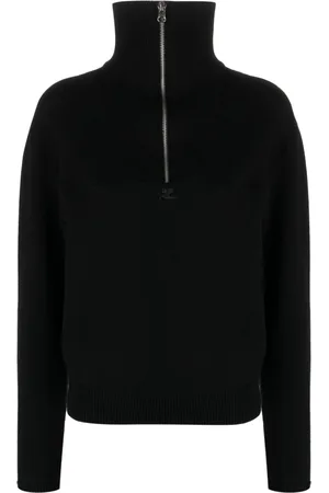 Courrèges Logo-patch half-zip jumper
