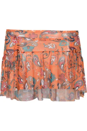 AMIR SLAMA Mesh graphic-print miniskirt