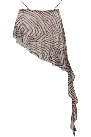 AMIR SLAMA Asymmetric animal-pattern miniskirt